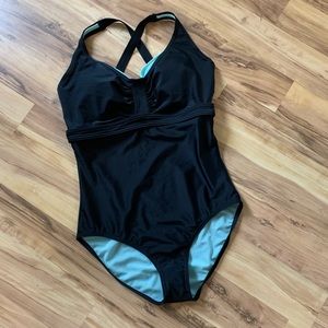 NWT Prana black one piece swimsuit size M, 36D